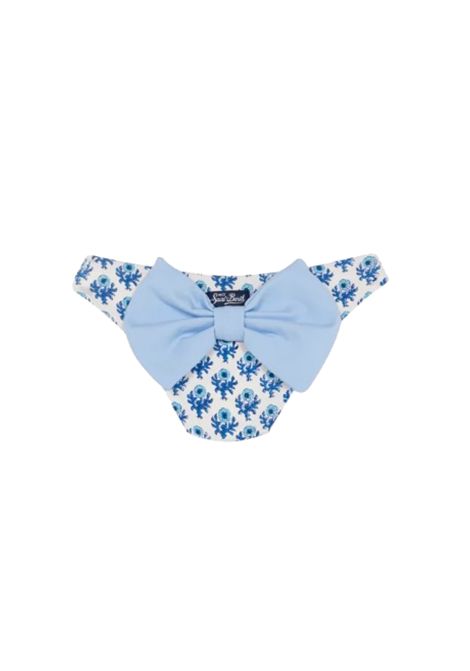 Costume bambina Madame MC2 Saint Barth 00152H Bianco fiori fiocco stampa all over vestibilità regolare MC2 SAINT BARTH | Costumi | MADAME00152H10
